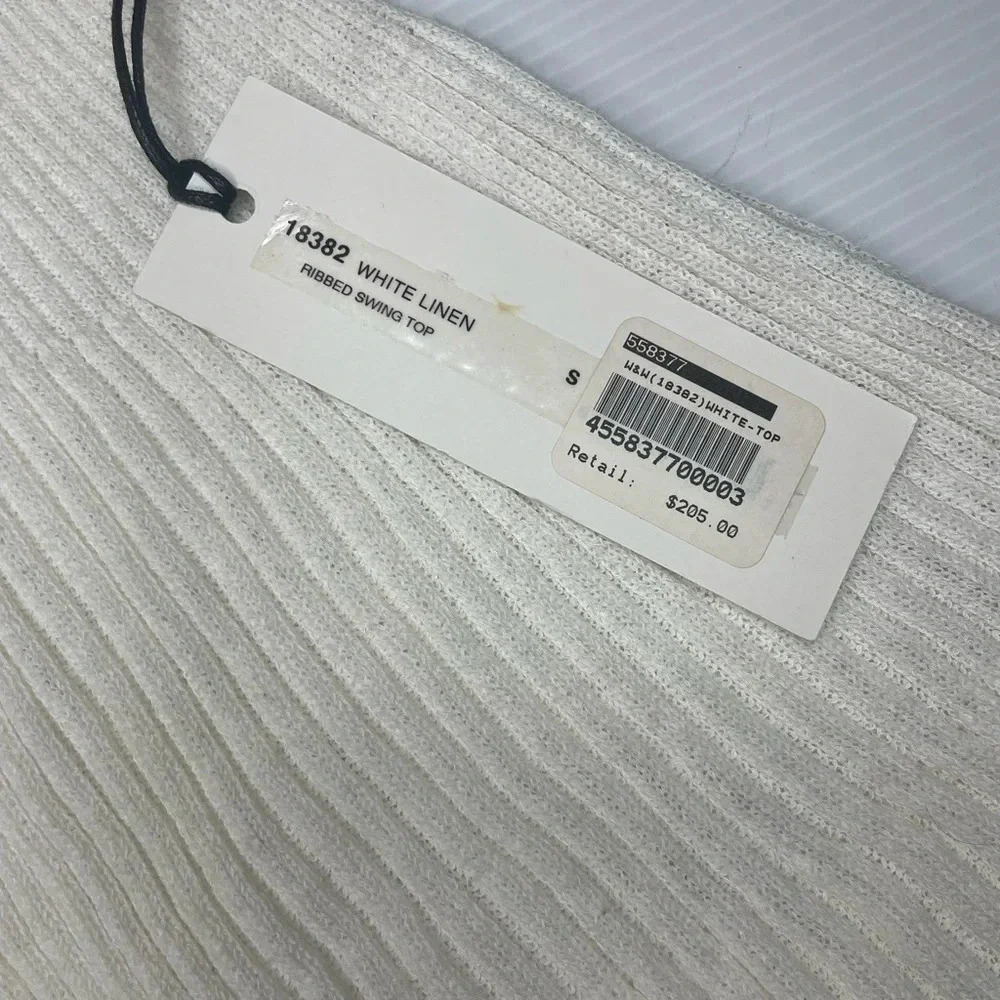 White + Warren White Linen Ribbed Swing Top Size S NWT - Picture 2 of 8